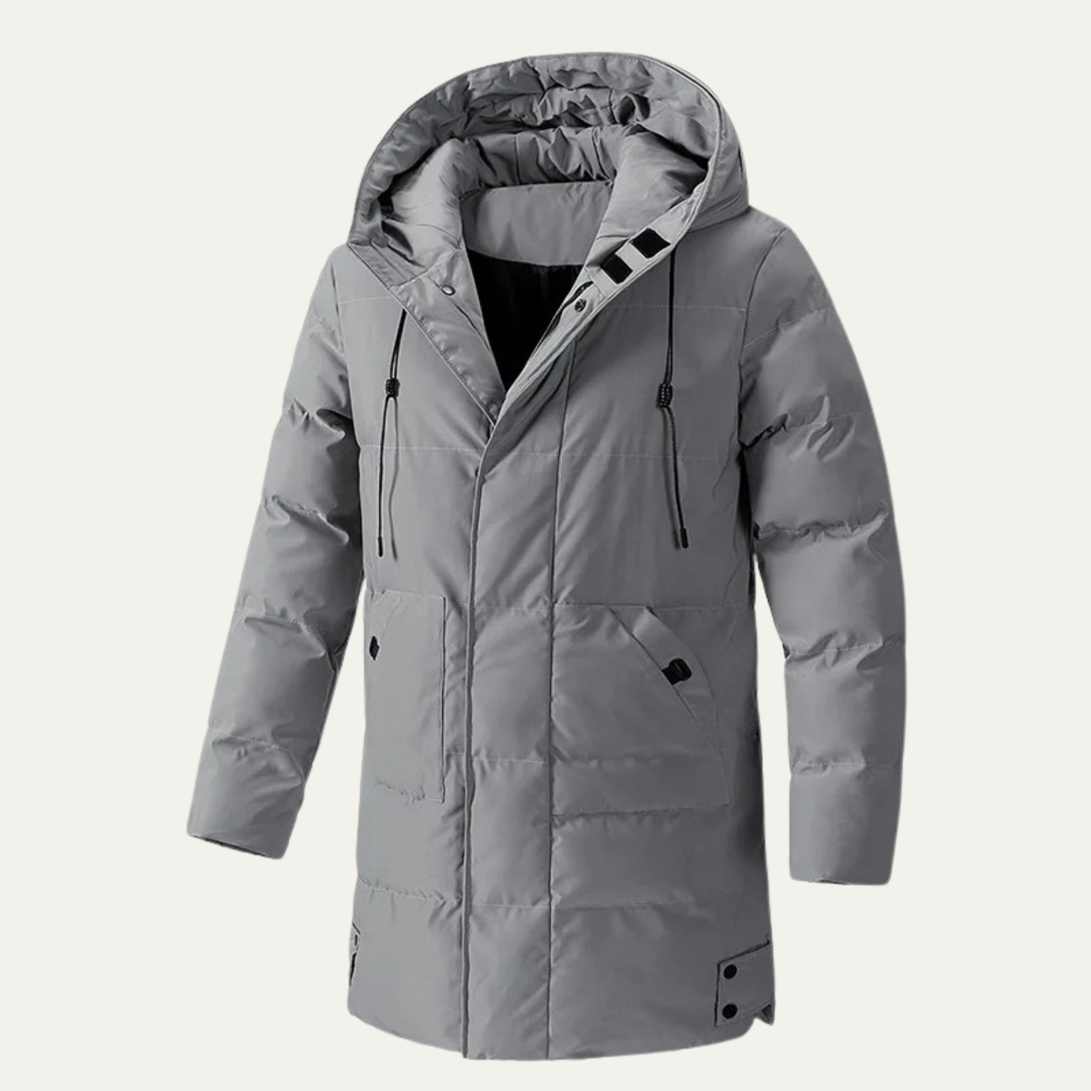 The Fulham Veste matelassée longue d’hiver à capuche pour homme