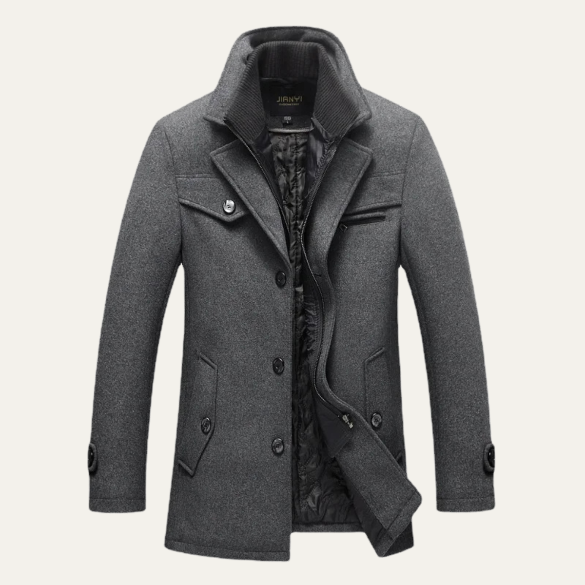 The Stonemont Manteau d’hiver décontracté et élégant en laine mélangée pour homme