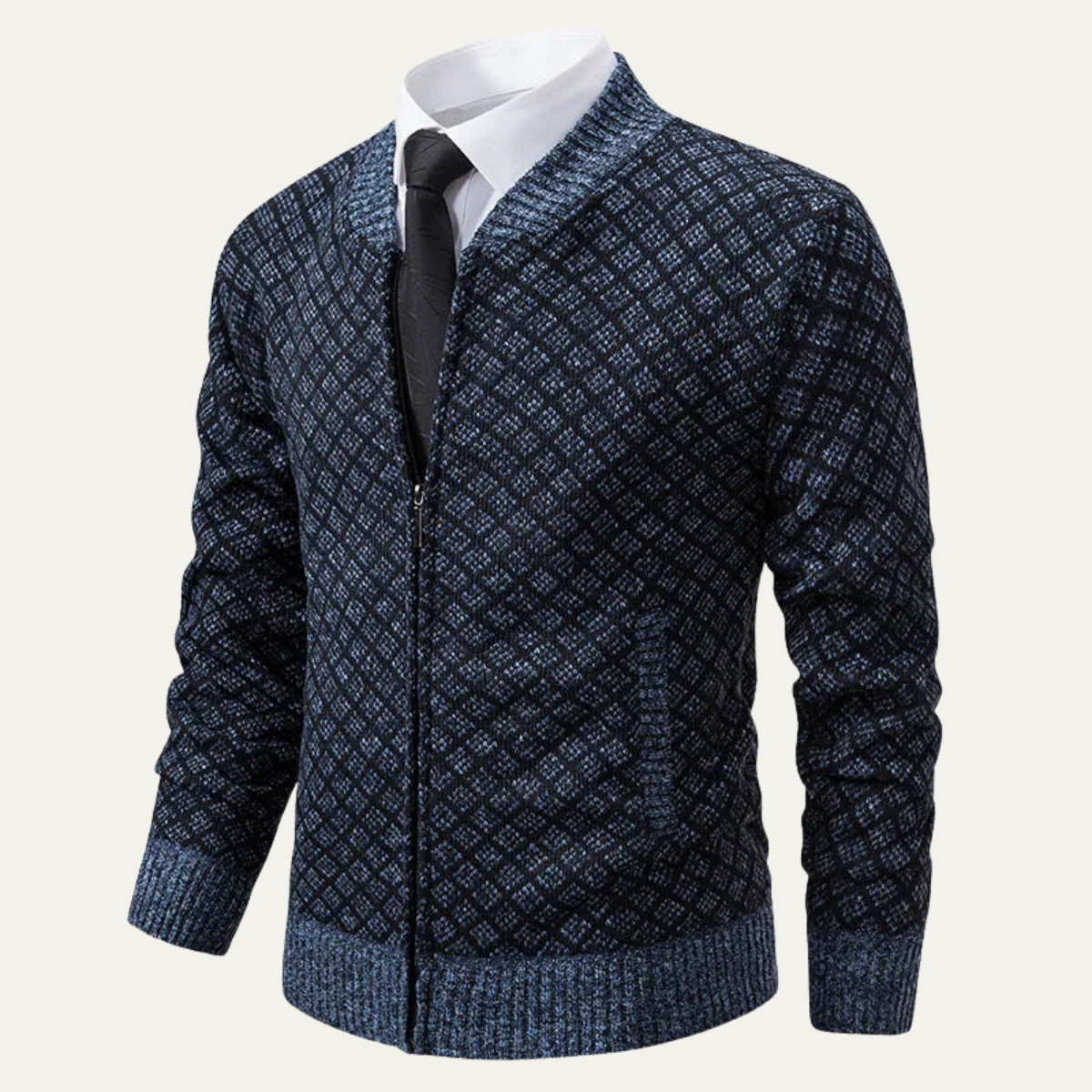 The Bibbona – Cardigan Tricotée Zippée à Motifs Homme