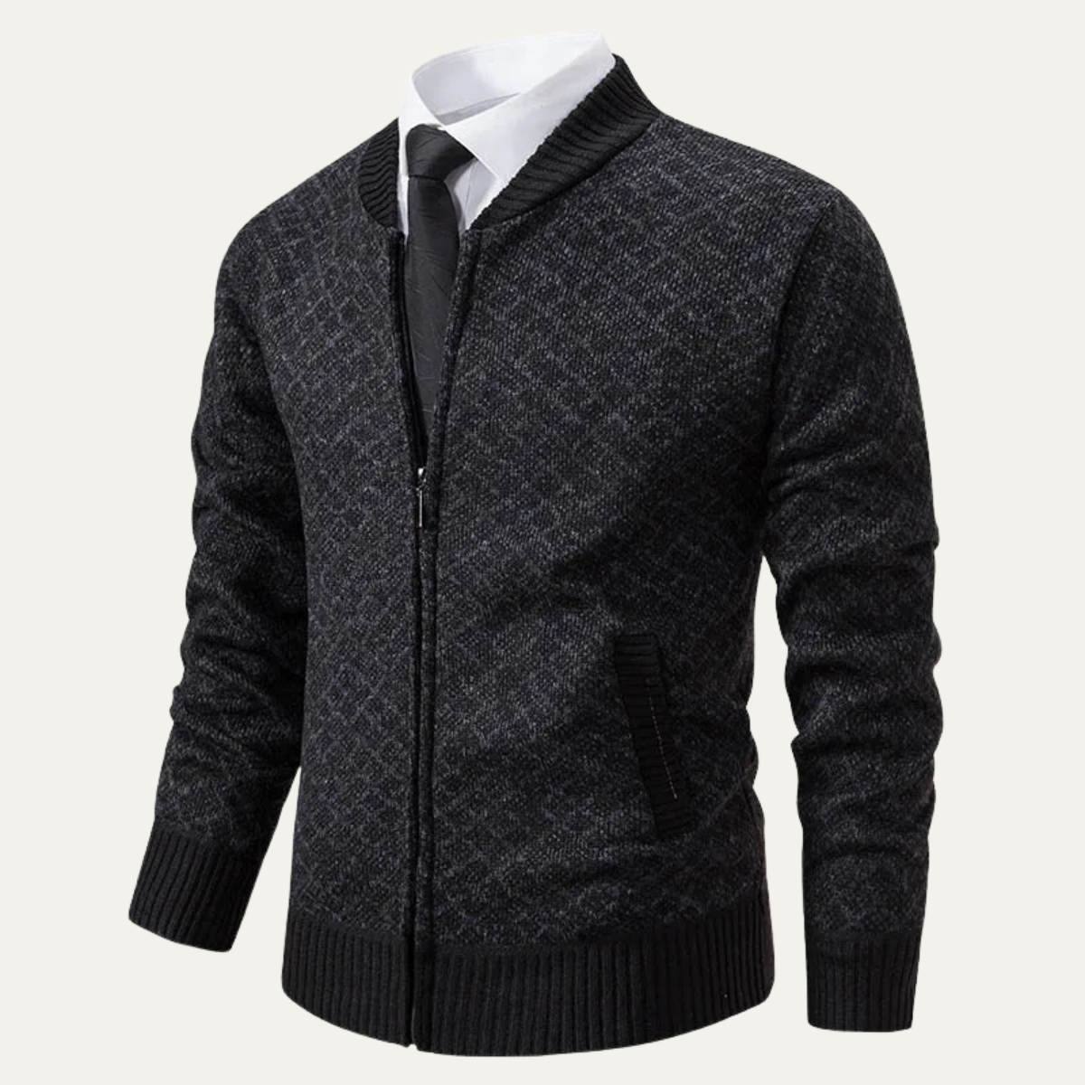 The Bibbona – Cardigan Tricotée Zippée à Motifs Homme