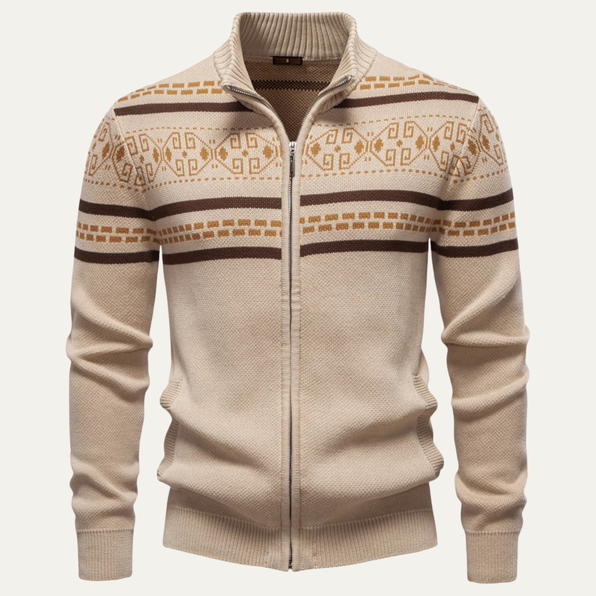 Le Cardigan d'Hiver Zippé en Tricot à Motifs pour Hommes Chepstow