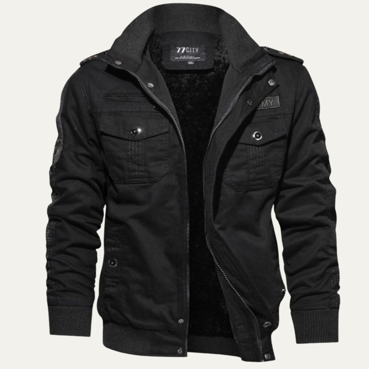 The Sydenham Veste bombardier coupe-vent à multiples poches style militaire pour homme