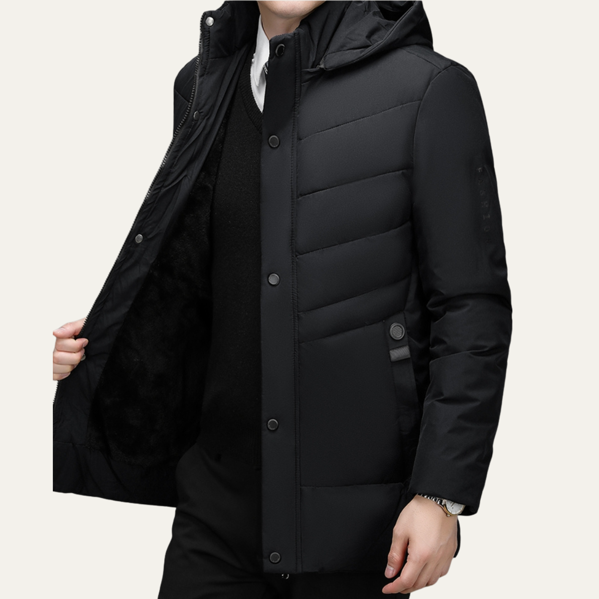 The Davenham Veste matelassée chaude d’hiver à capuche pour homme