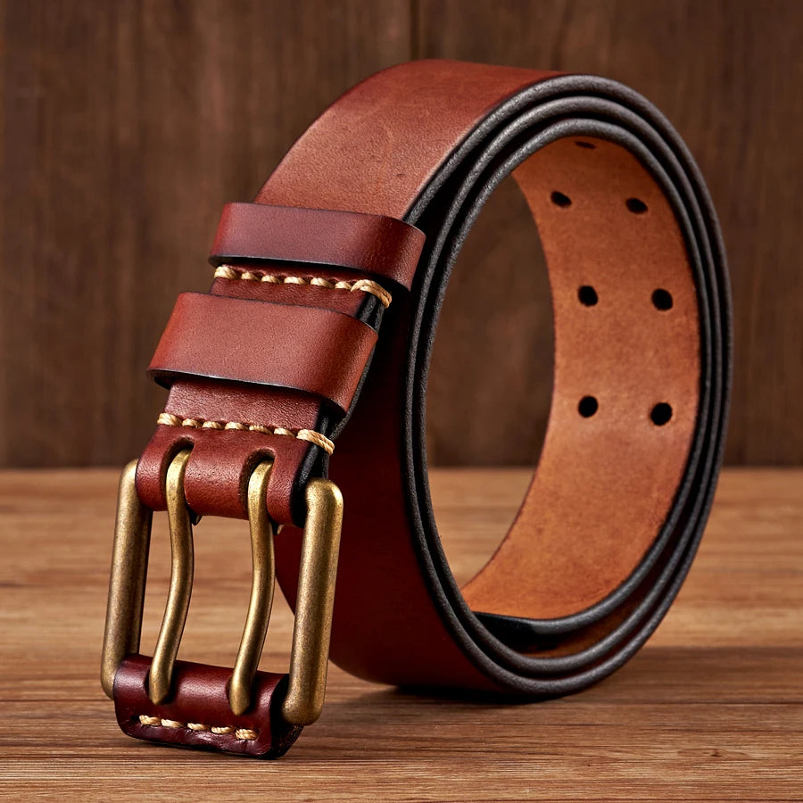 The Lancaster Belt – Design en Cuir Vintage à Double Pince