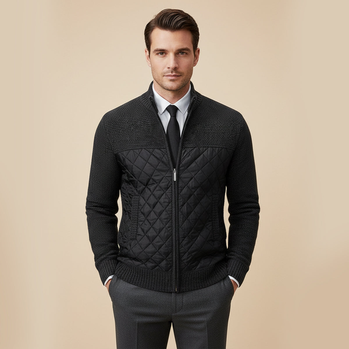 The Monopoli Veste zippée matelassée en maille pour homme