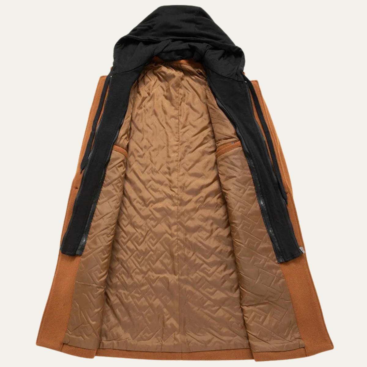 The Arundel - Manteau à capuche en laine pour homme avec doublure matelassée