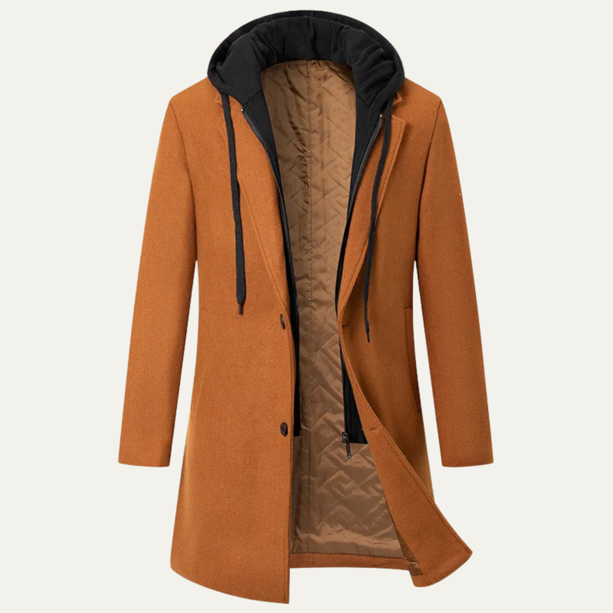 The Arundel - Manteau à capuche en laine pour homme avec doublure matelassée