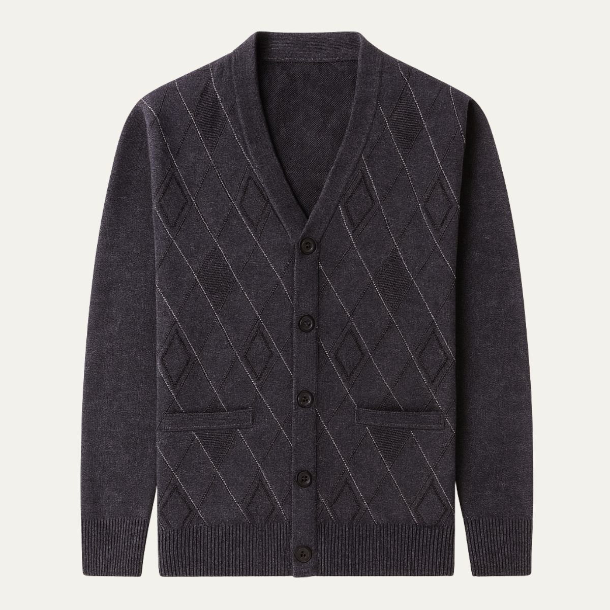 The Rosendale - Cardigan Tricoté à Boutons en V pour Hommes