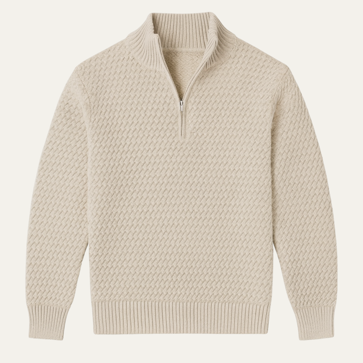 The Riviera Pull en maille tricotée de luxe pour homme à col quart zip