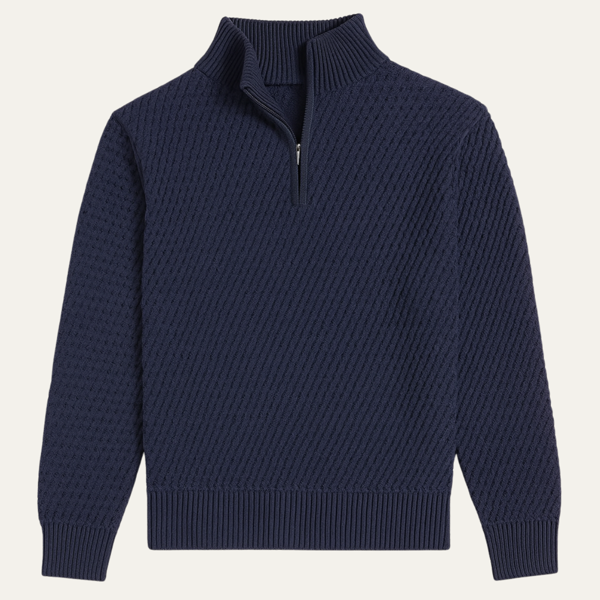 The Riviera Pull en maille tricotée de luxe pour homme à col quart zip