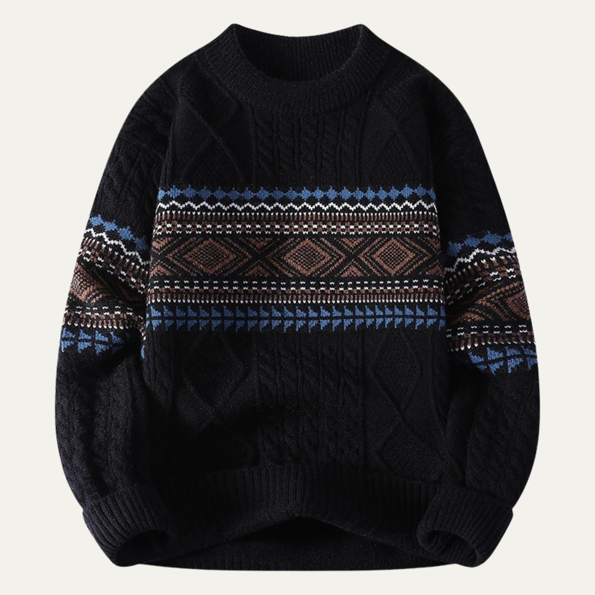 The Crestmoor - Pull chaud en tricot à motif nordique pour homme