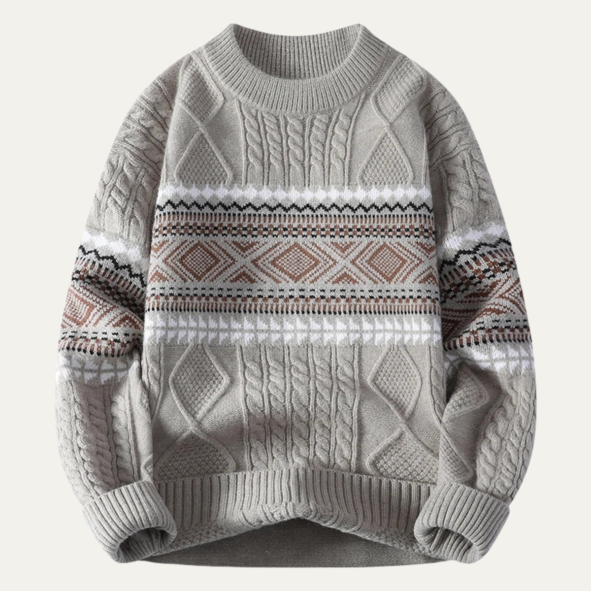 The Crestmoor - Pull chaud en tricot à motif nordique pour homme
