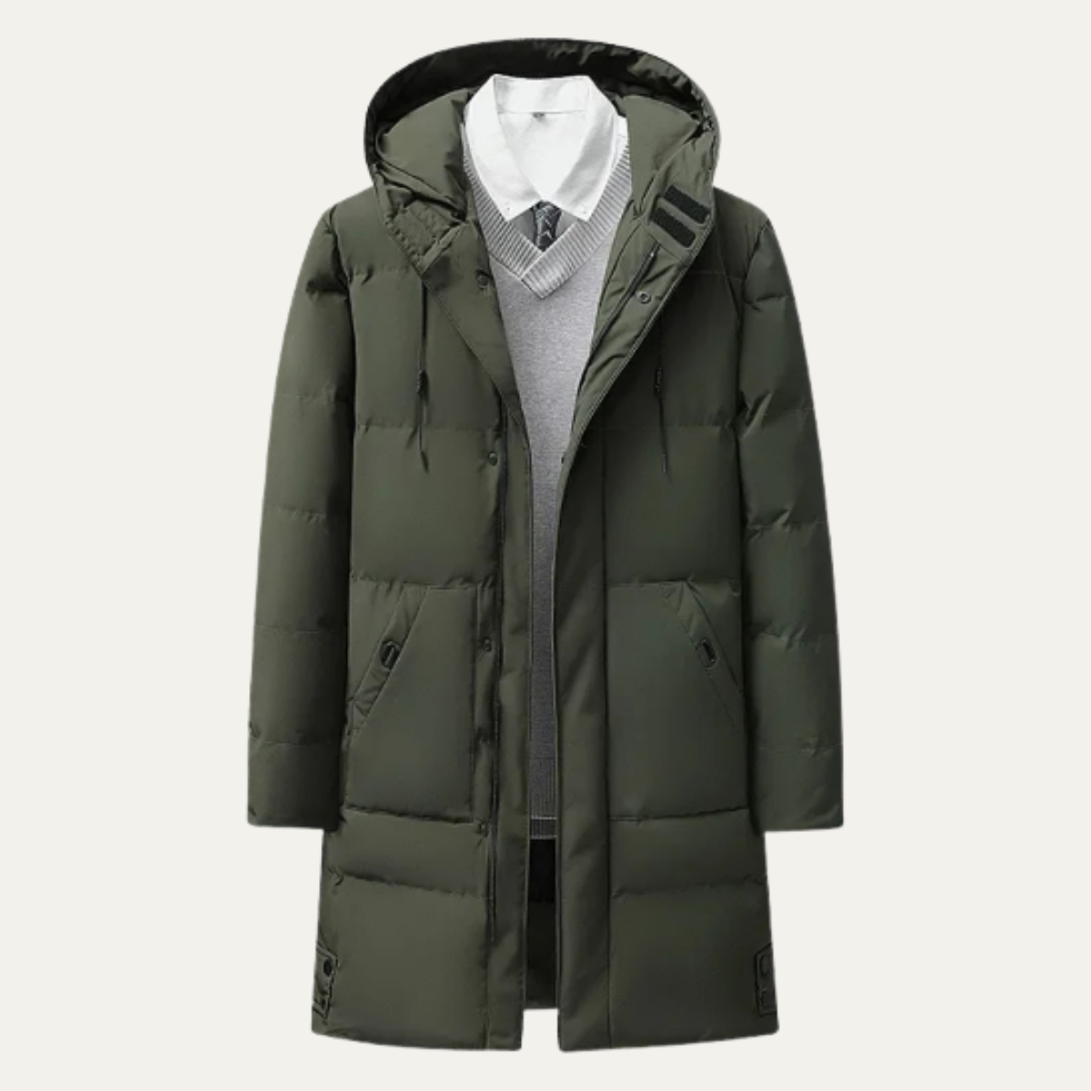 The Otranto - Veste longue à capuche pour homme avec rembourrage en coton