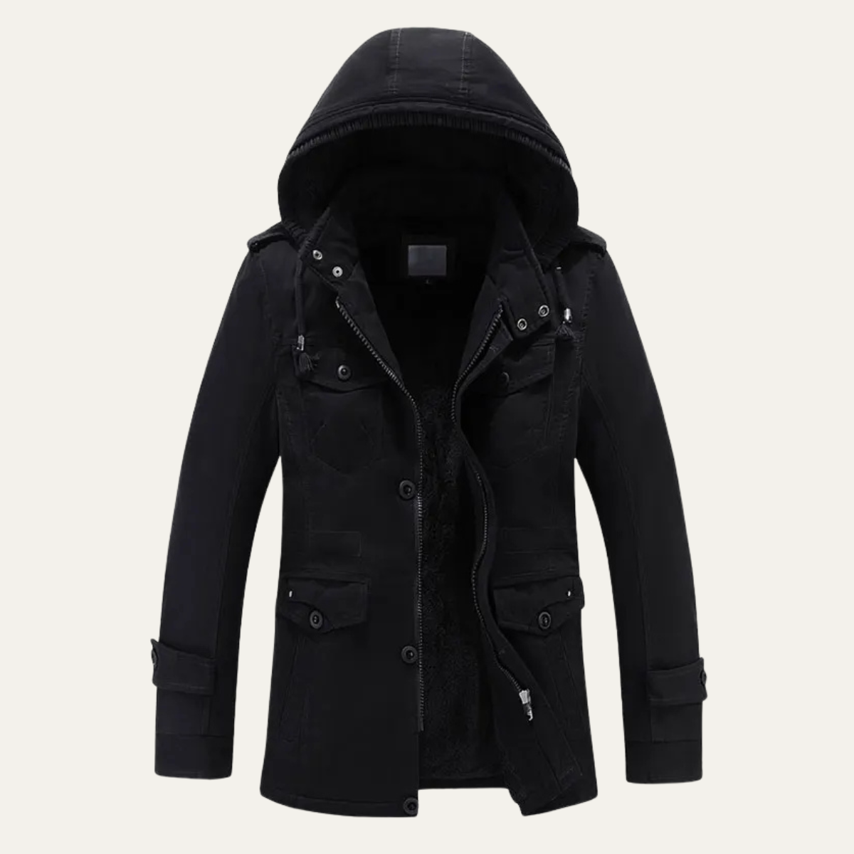 The Oakfield - Veste Parka d'Hiver à Capuche en Fleece Doublé pour Hommes