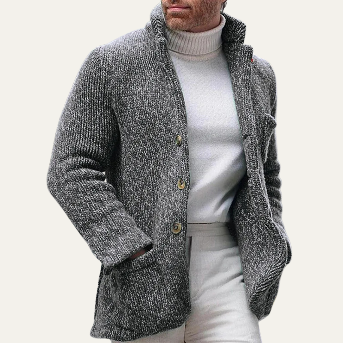 The Pemberton - Cardigan en maille élégant et décontracté pour homme pour l'hiver