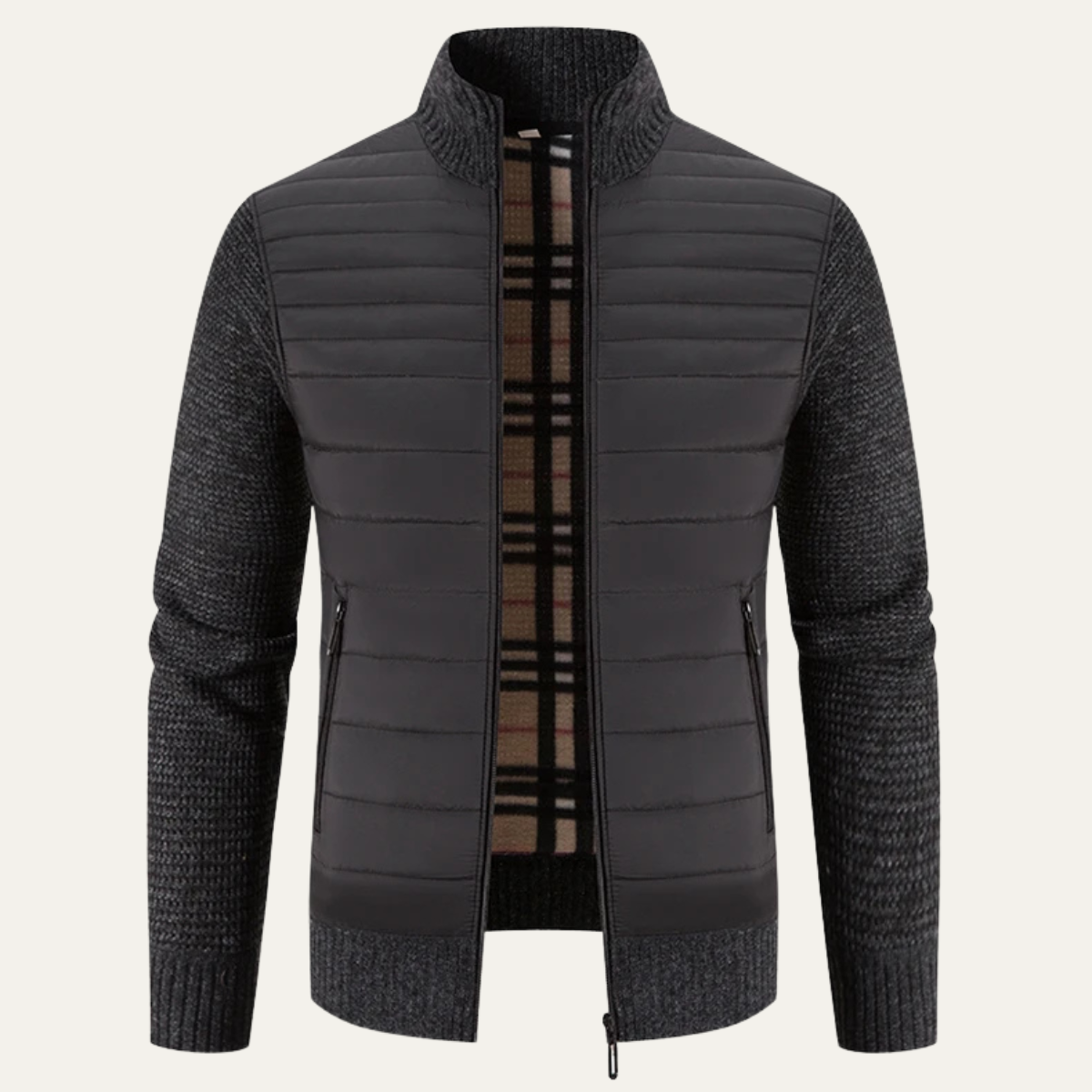 The Hillston - Veste d'Hiver Zippée à Col Montant Rembourrée pour Hommes