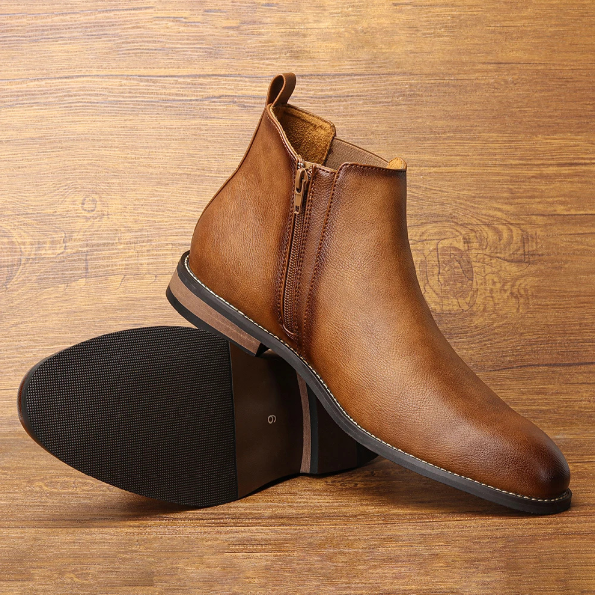 The Agrigento - Bottes Chelsea en cuir pour homme avec empiècements latéraux élastiques