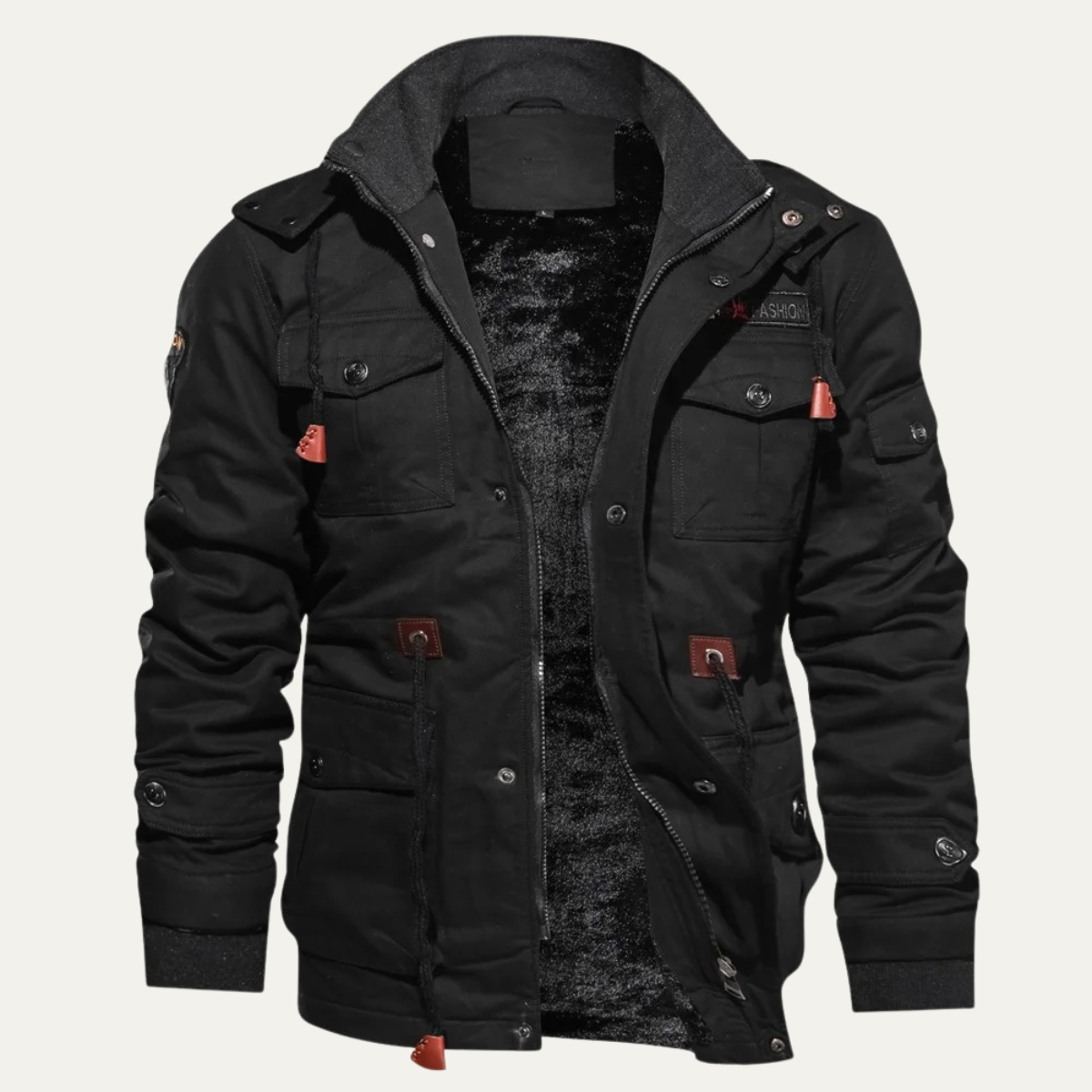 The Fenwick Veste d'hiver à capuche pour homme avec doublure épaisse en peluche