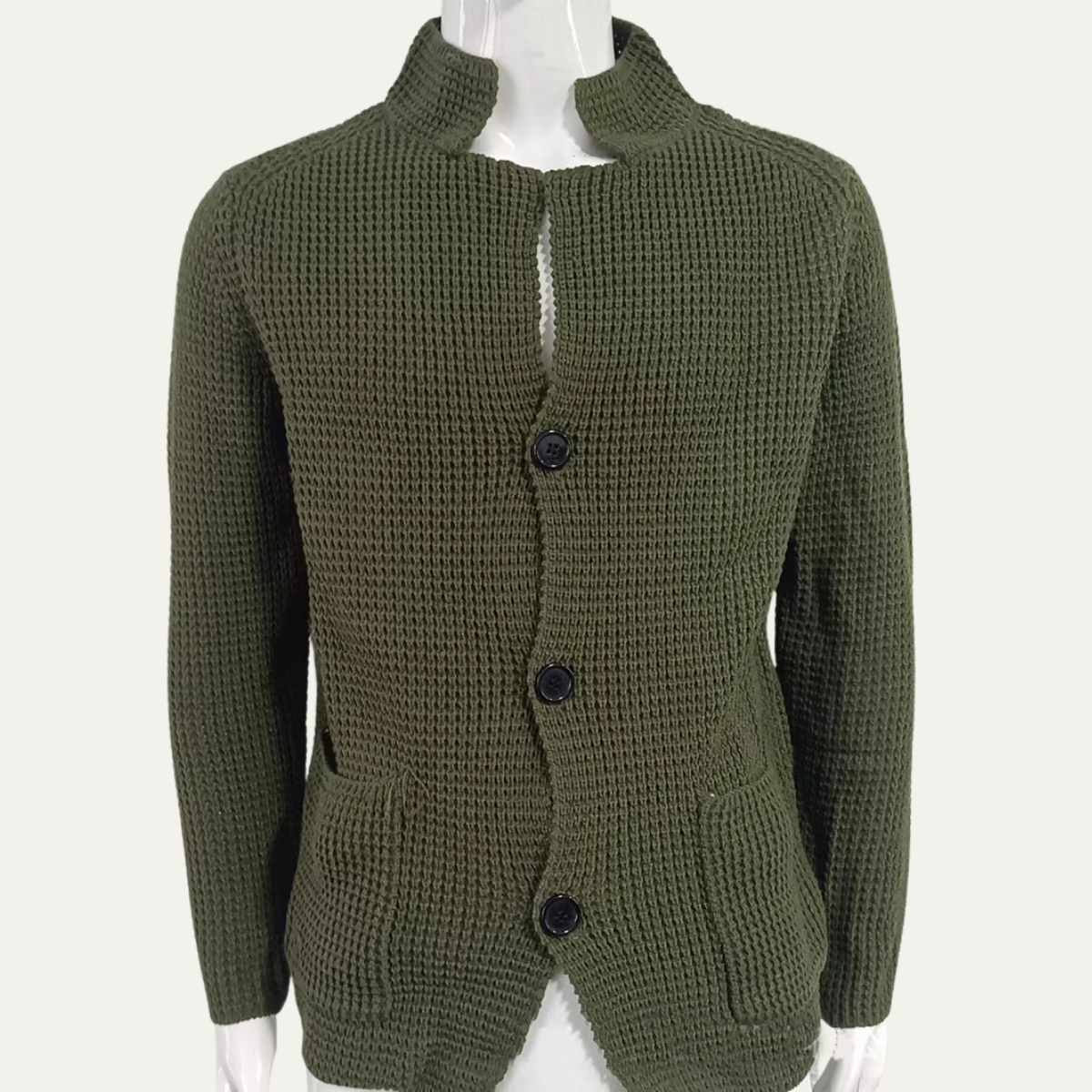 The Silverton - Cardigan en Tricot à Col Montant pour Hommes