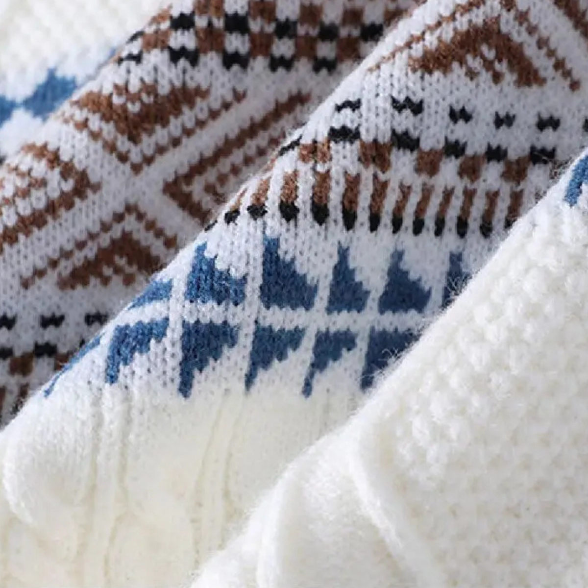 The Crestmoor - Pull chaud en tricot à motif nordique pour homme