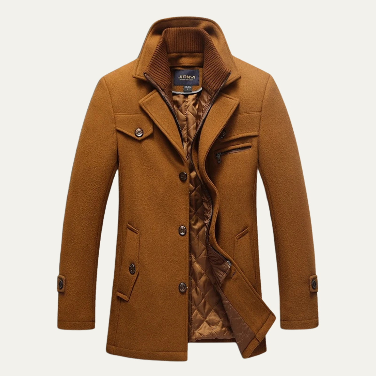The Belgravia - Trench-coat pour homme en laine mélangée avec doublure matelassée