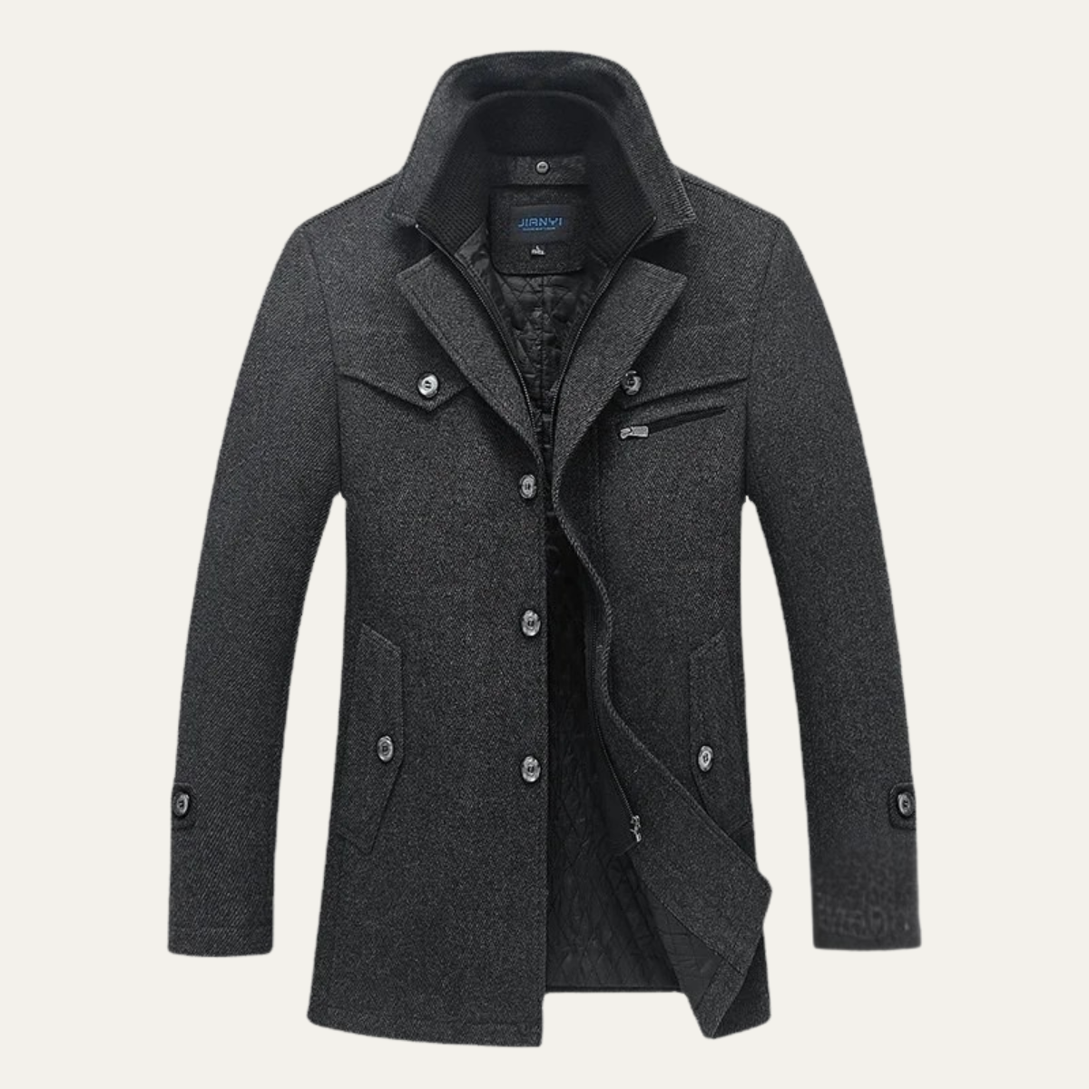 The Belgravia - Trench-coat pour homme en laine mélangée avec doublure matelassée
