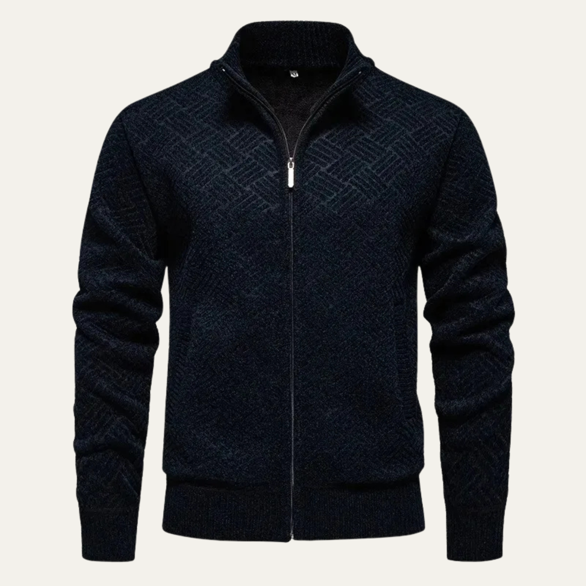 The Tropea – Cardigan Zippé à Motifs Tressés Homme