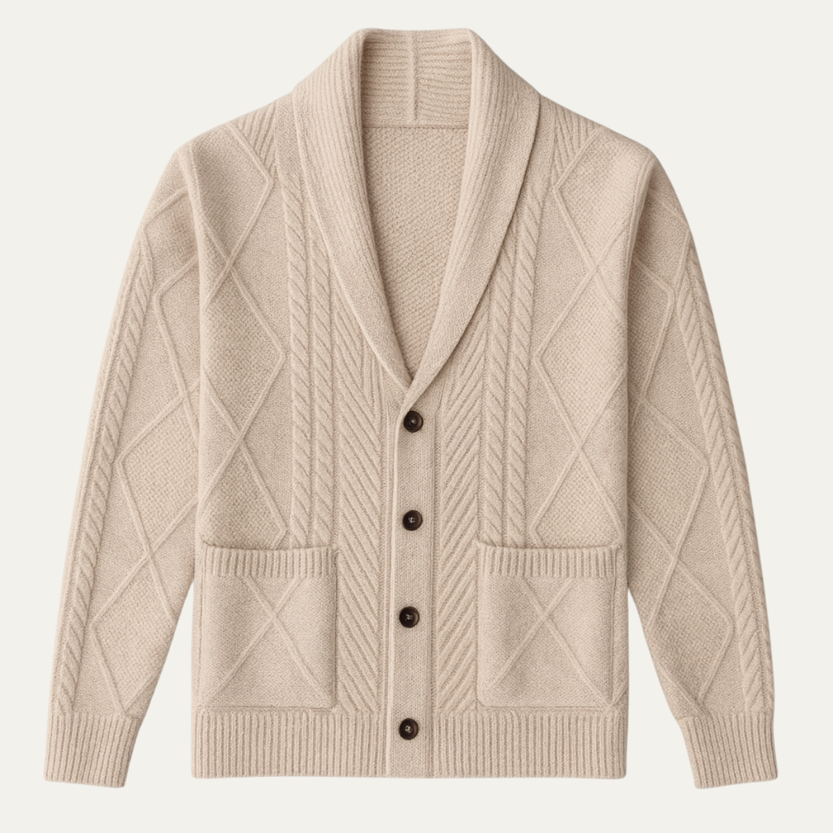 The Edingburgh - Cardigan Boutonné en Cachemire de Luxe pour Hommes