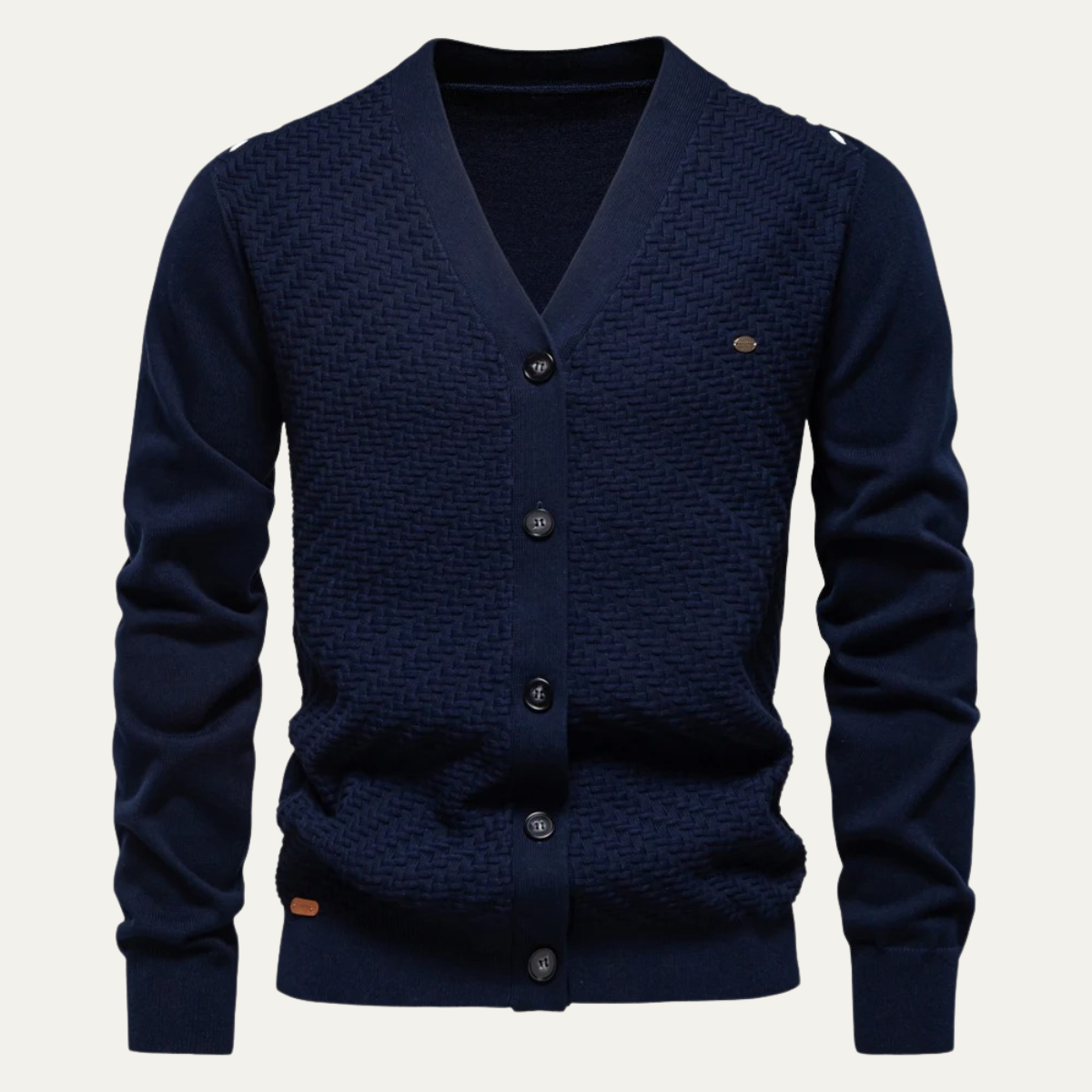The Dulwich - Cardigan décontracté à col en V et boutons pour homme