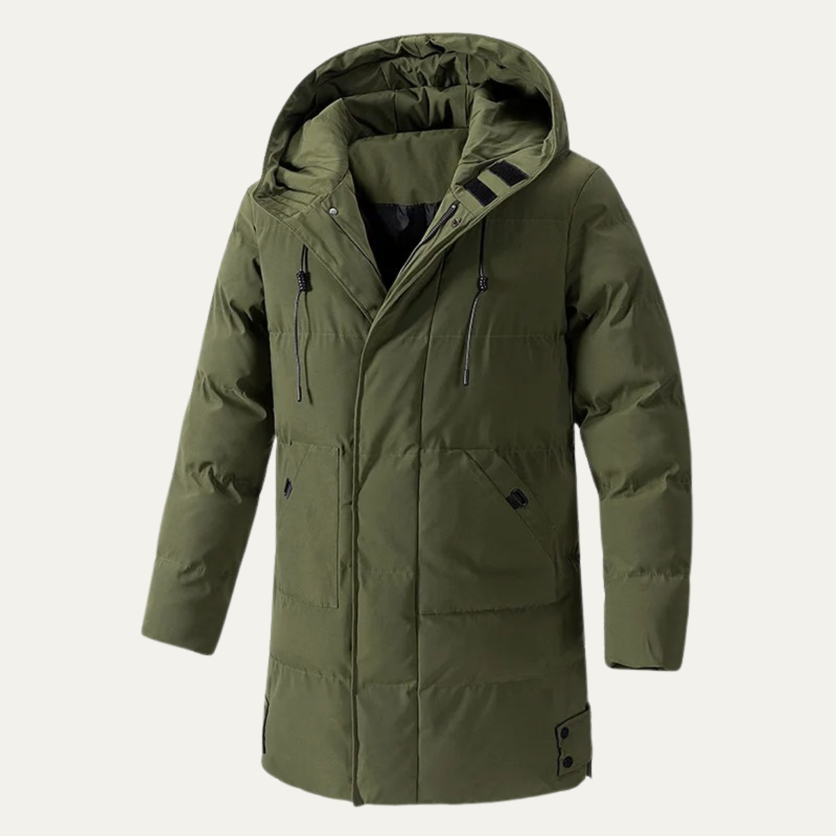 The Fulham Veste matelassée longue d’hiver à capuche pour homme