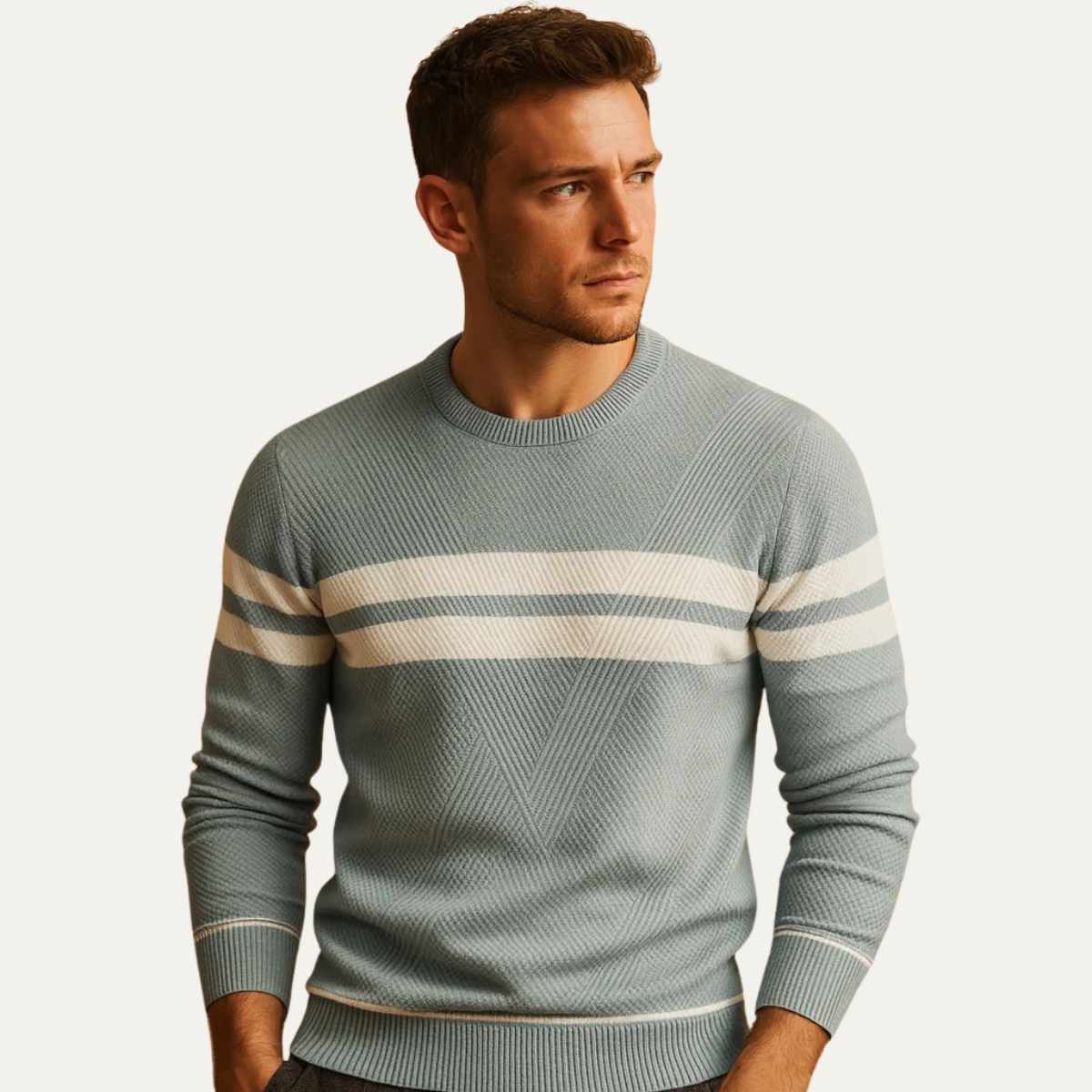 The Cambridge - Pull rayé tricoté pour homme