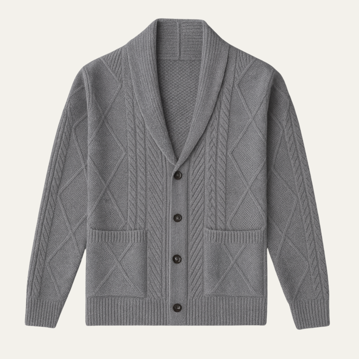 The Edingburgh - Cardigan Boutonné en Cachemire de Luxe pour Hommes