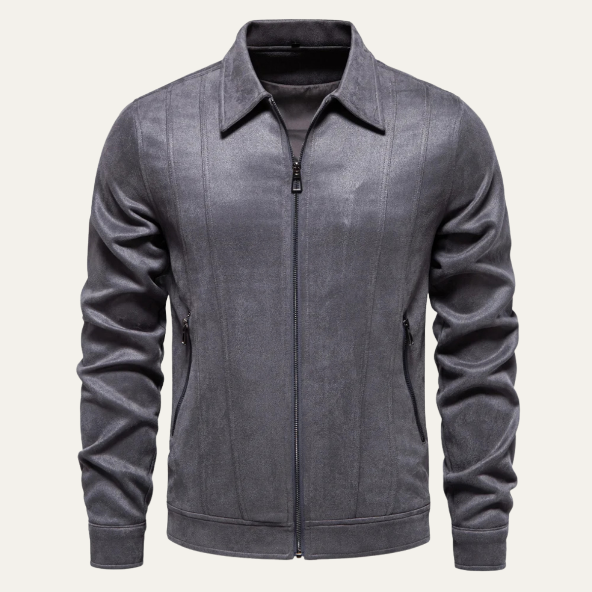 The Northgate - Veste en Cuir Biker Zippée Décontractée pour Homme