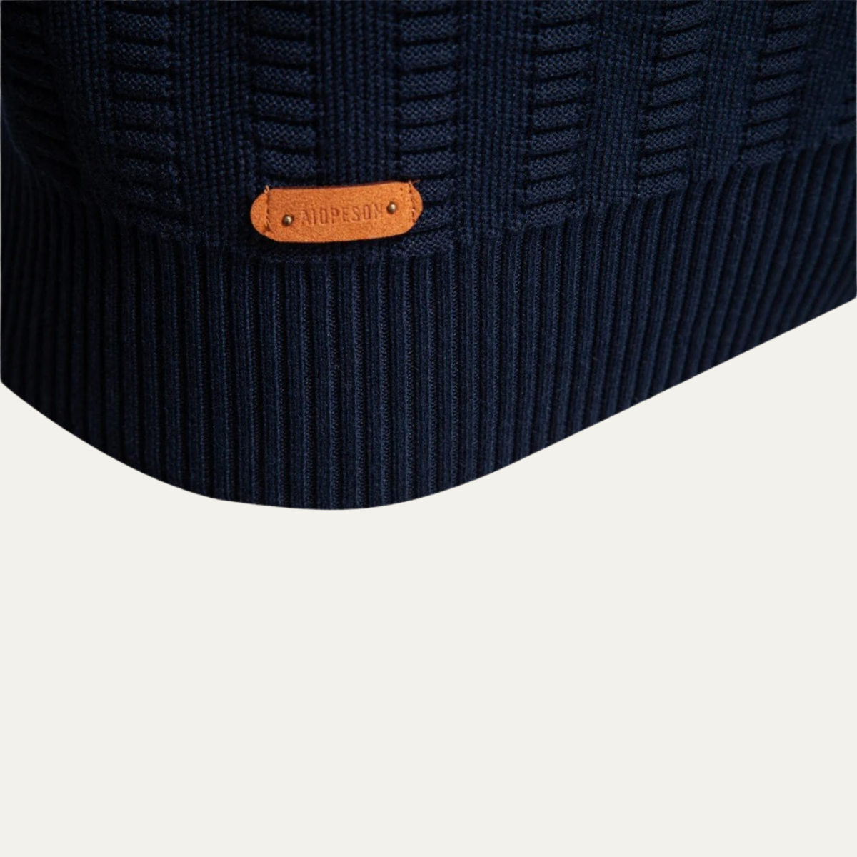 The Cotswold – Pull homme à col zippé en maille chaude