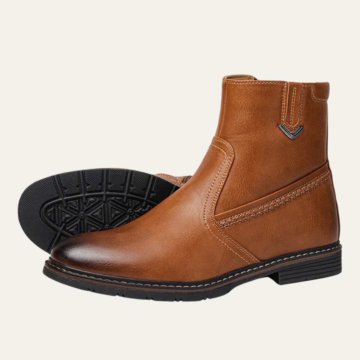 The Catanzaro Bottines en cuir pour hommes, doublure chaude en fourrure, pour l’hiver