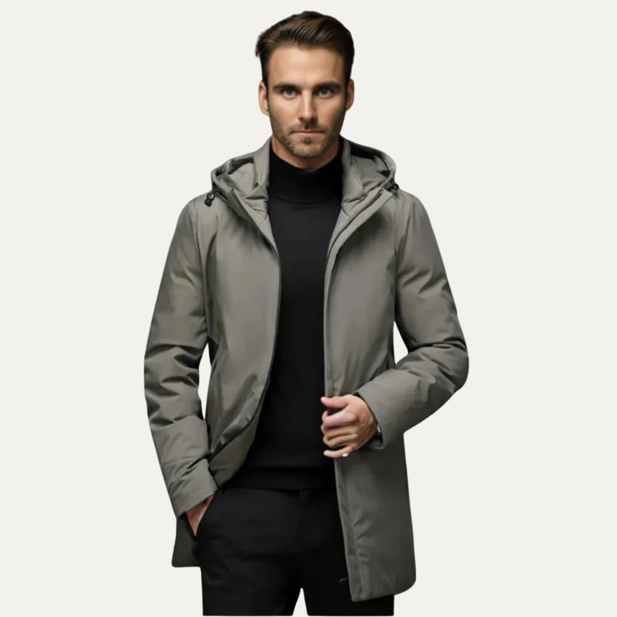 The Maybach - Manteau d'hiver imperméable pour homme avec capuche