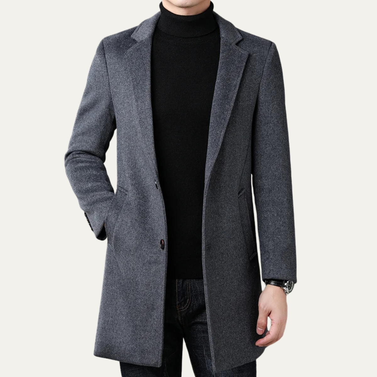 The Bournemouth Veste longue décontractée en laine pour homme – Style business élégant