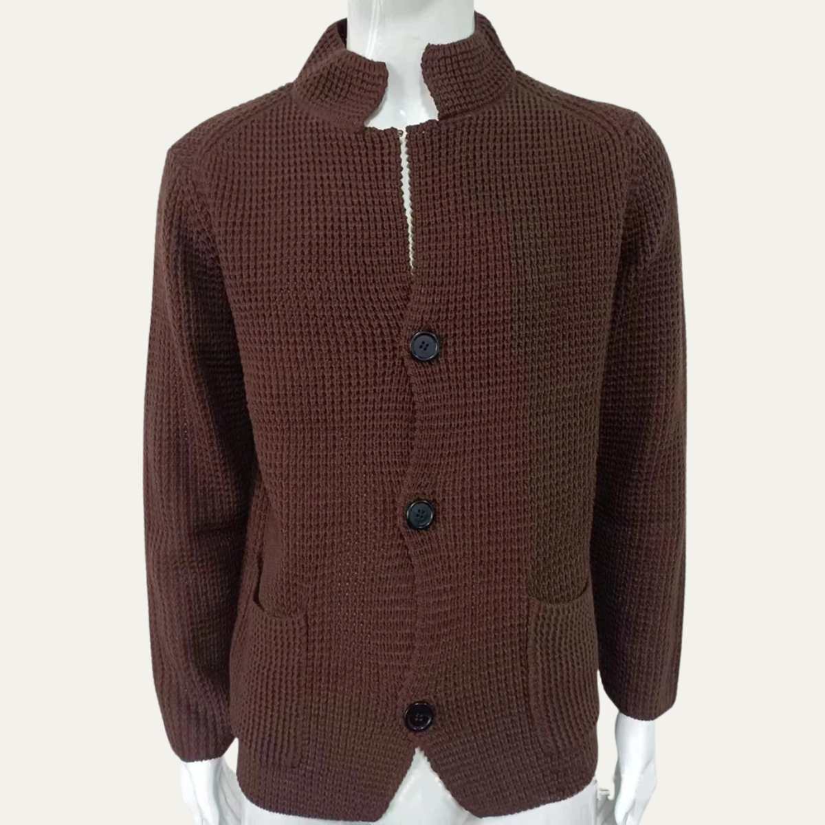 The Silverton - Cardigan en Tricot à Col Montant pour Hommes