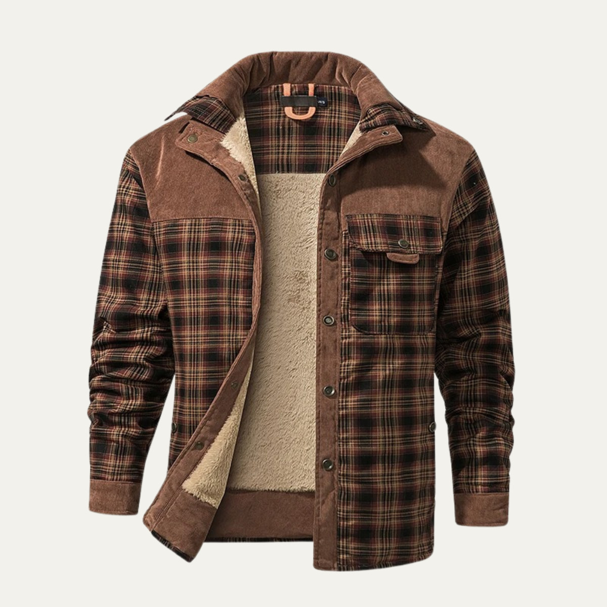 The Verbania - Veste à carreaux en flanelle doublée polaire pour homme