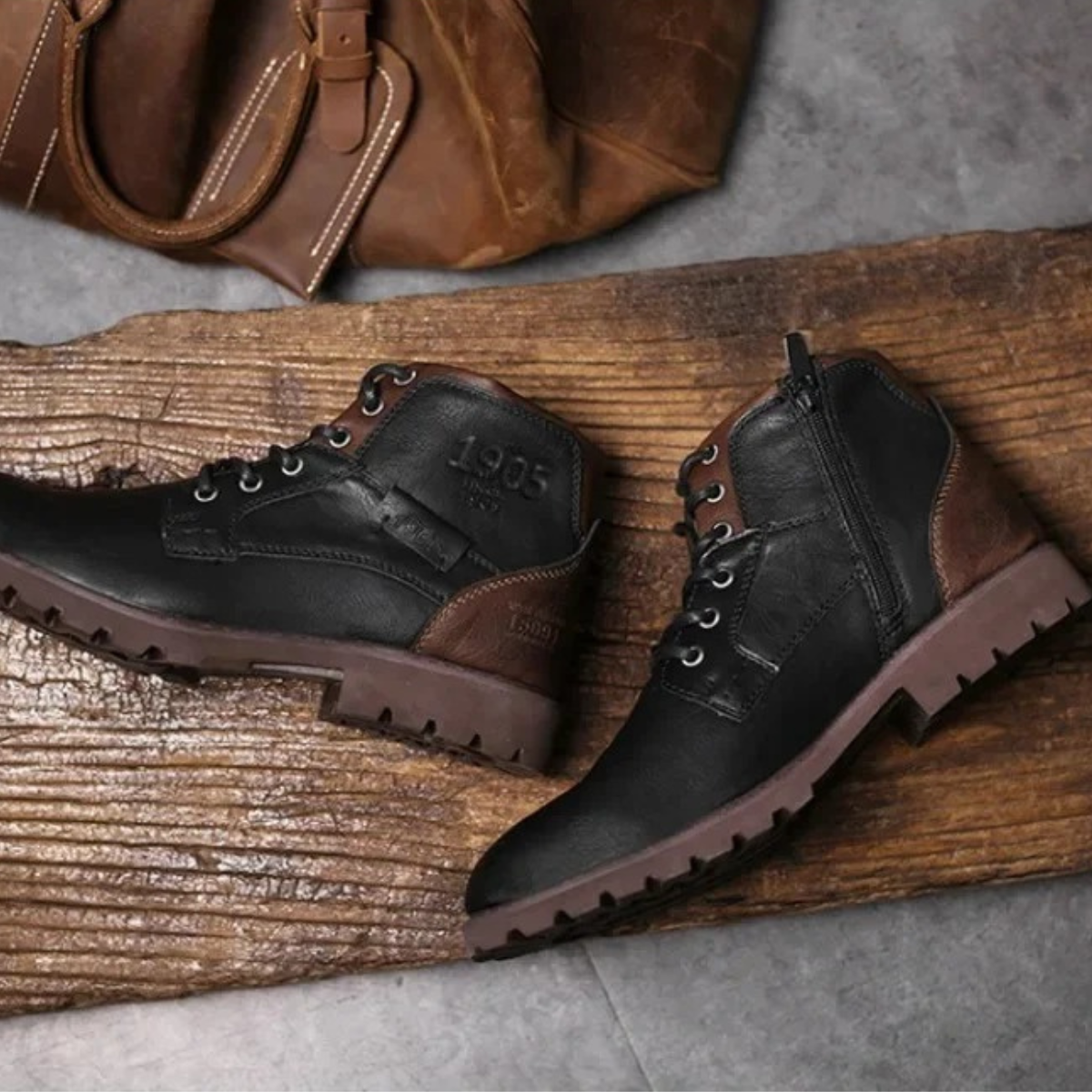 The Stanhope - Bottes de Biker Vintage Durables pour Hommes