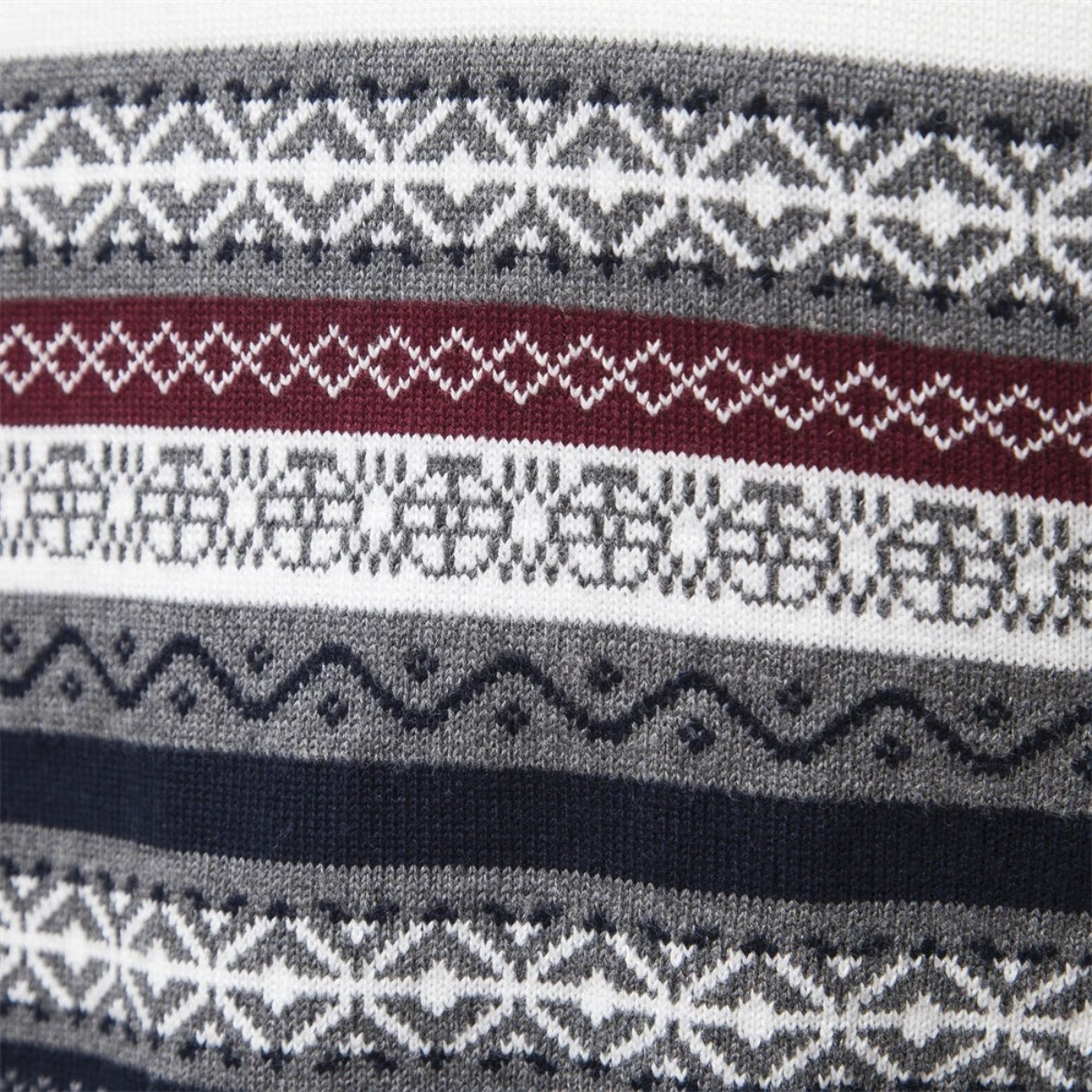 The Chatsworth - Pull à col zippé en coton tricoté Fair Isle pour homme