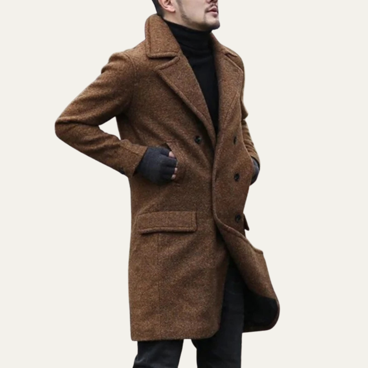 The Parkwood - Manteau d'hiver long en laine à double boutonnage pour homme