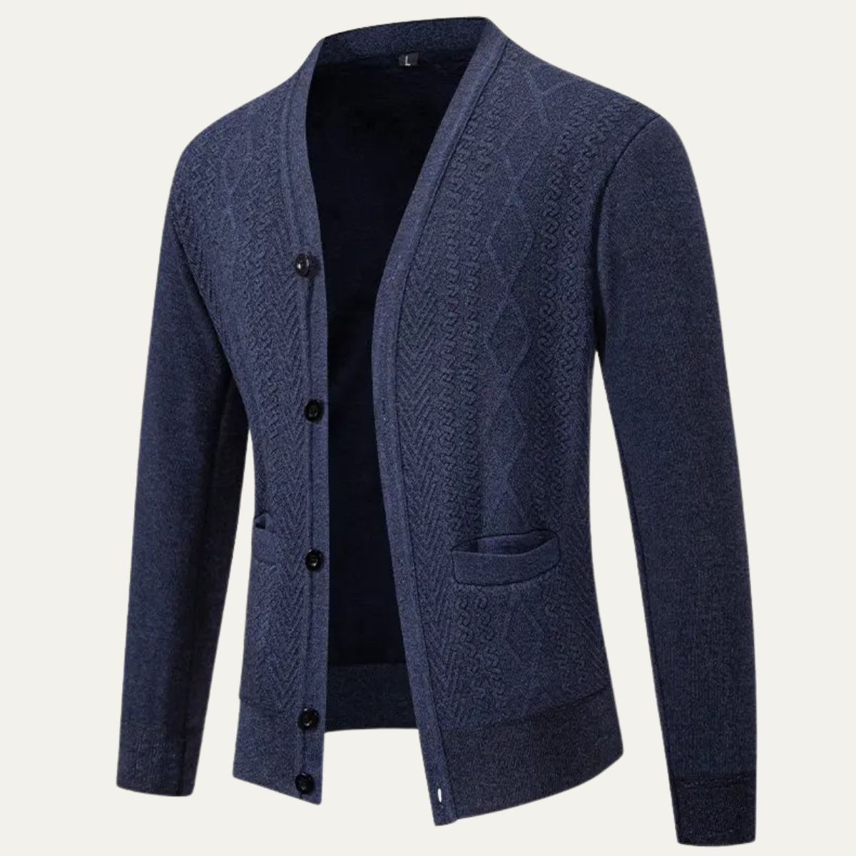 The Llangollen – Cardigan Boutonné à Motifs Homme