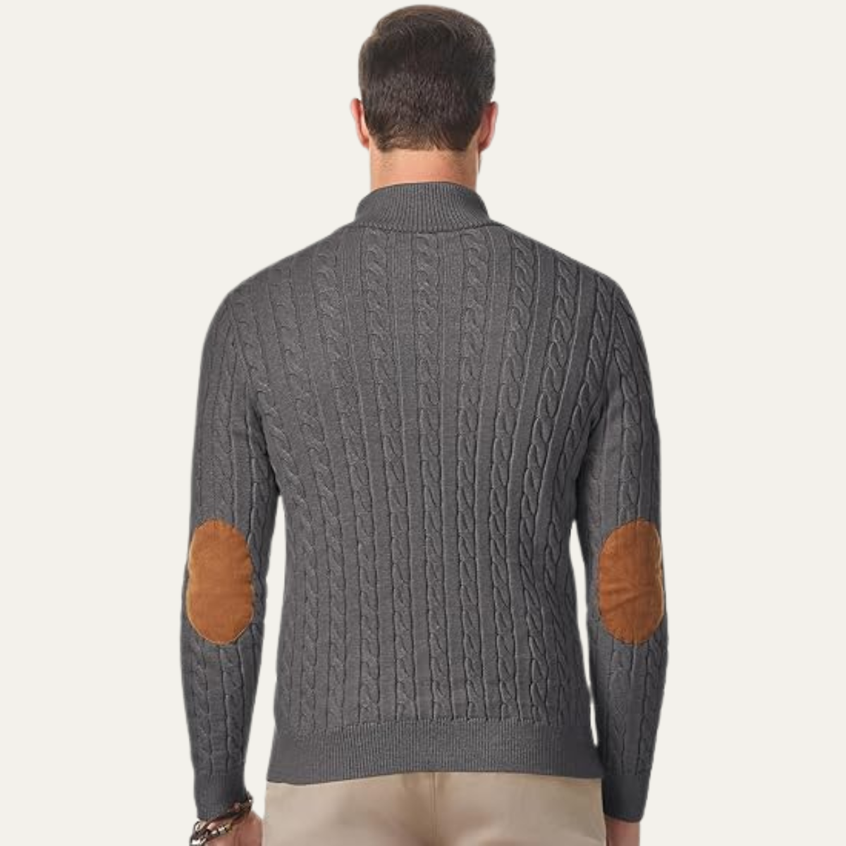The Stamford – Pull homme col montant en maille torsadée