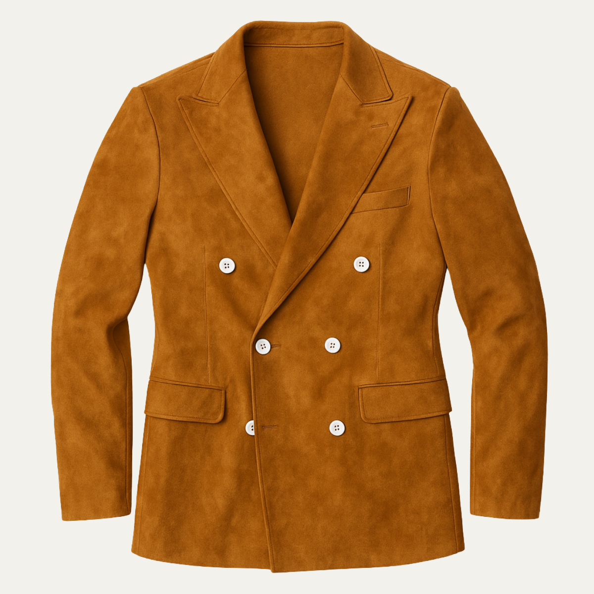 The Marsala - Blazer chic et décontracté pour homme, en daim coloré, à double boutonnage