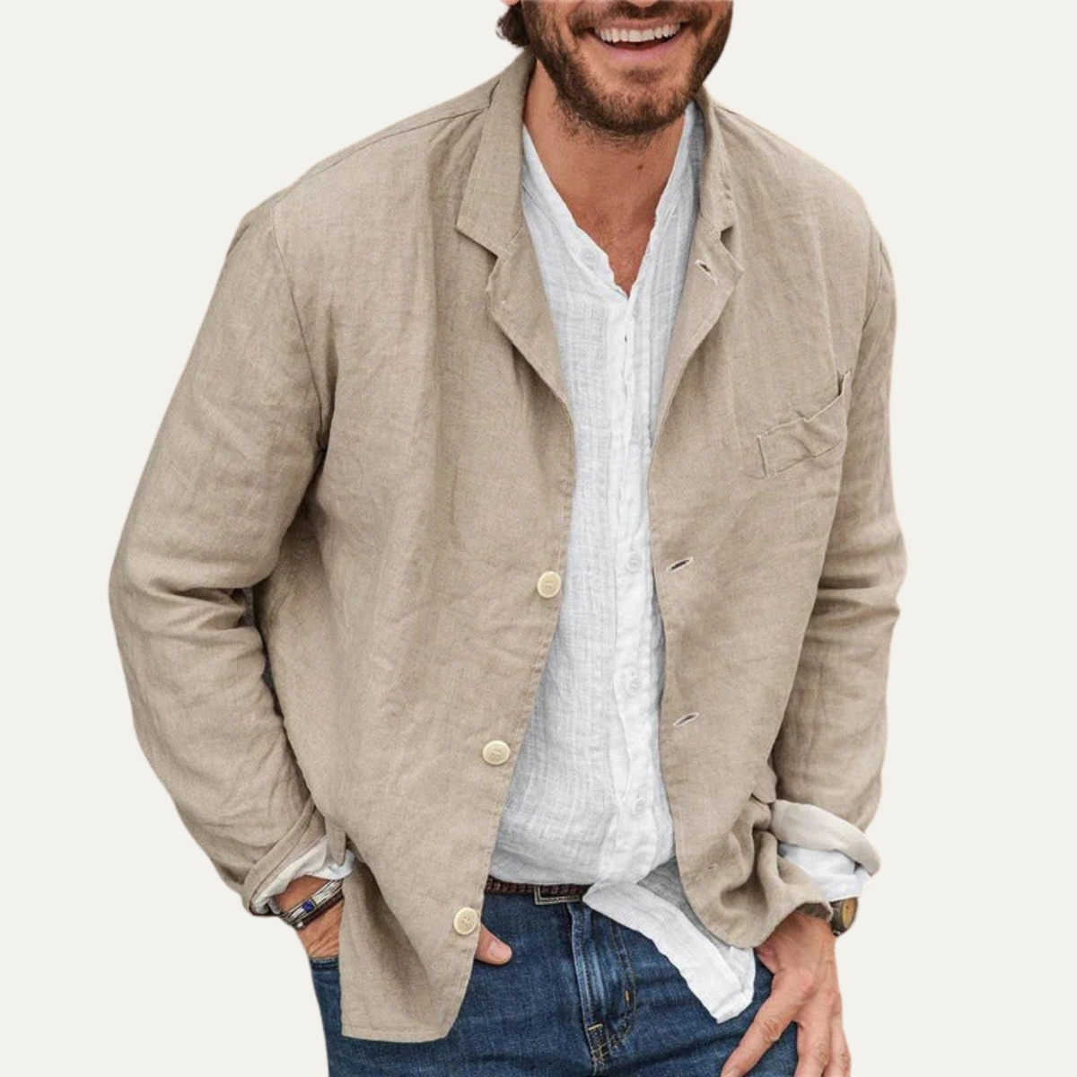 The Milan - Veste blazer élégante et légère en lin pour homme
