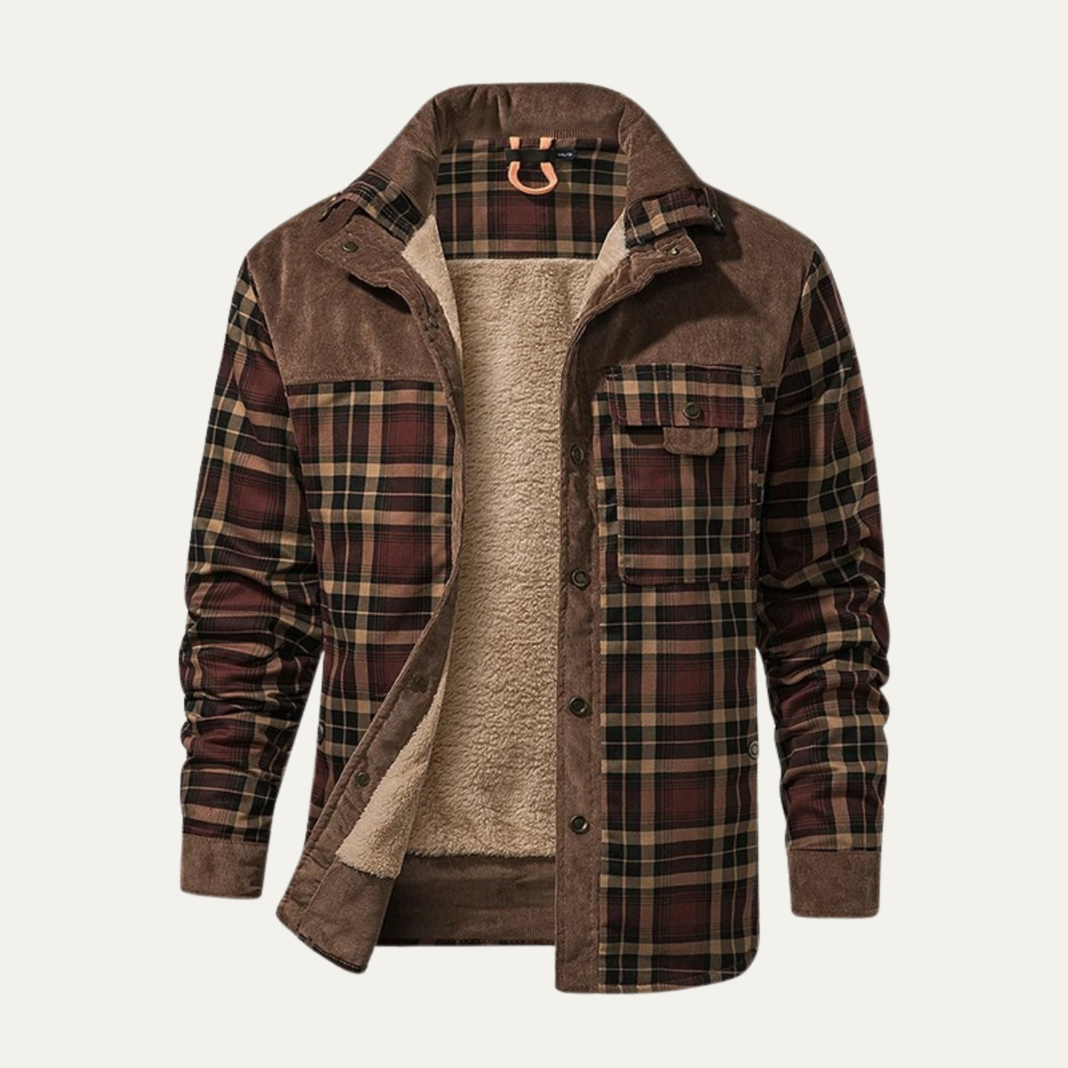 The Verbania - Veste à carreaux en flanelle doublée polaire pour homme