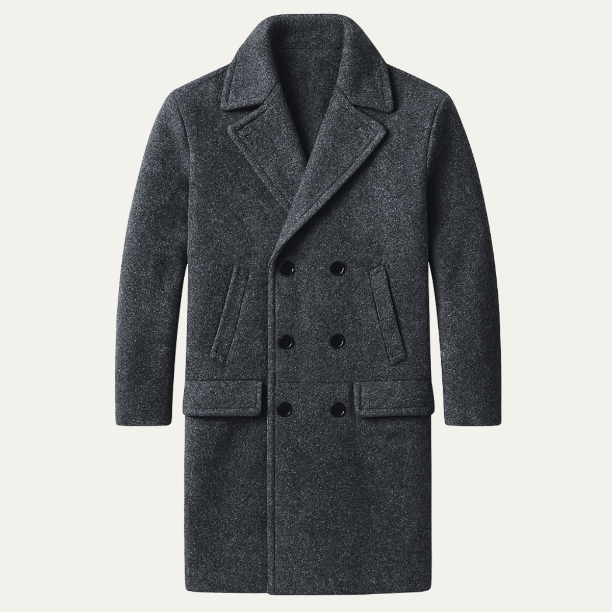 The Parkwood - Manteau d'hiver long en laine à double boutonnage pour homme