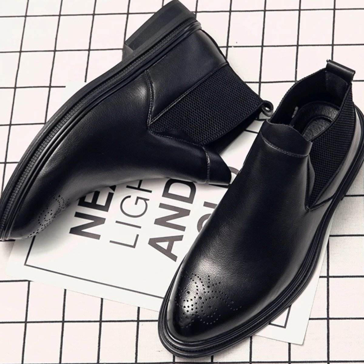 The Summerville - Bottines en cuir pour homme avec détails brogues - Style chic et décontracté