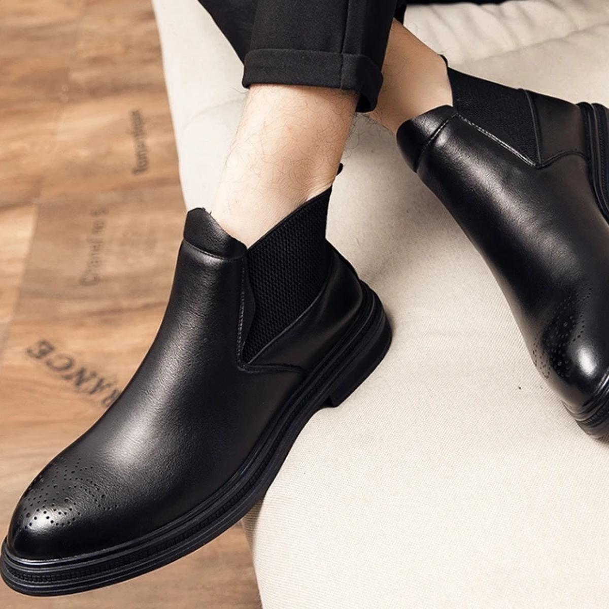 The Summerville - Bottines en cuir pour homme avec détails brogues - Style chic et décontracté